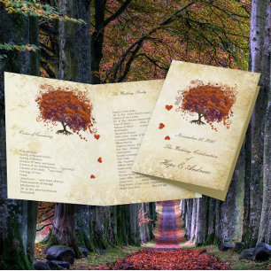 Korallen-Pflaume-Herz-Blatt-Baum Goldene Hochzeit