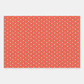 Korallen Polka Dot brede Streifen und fest Geschenkpapier Set (Vorderseite 2)
