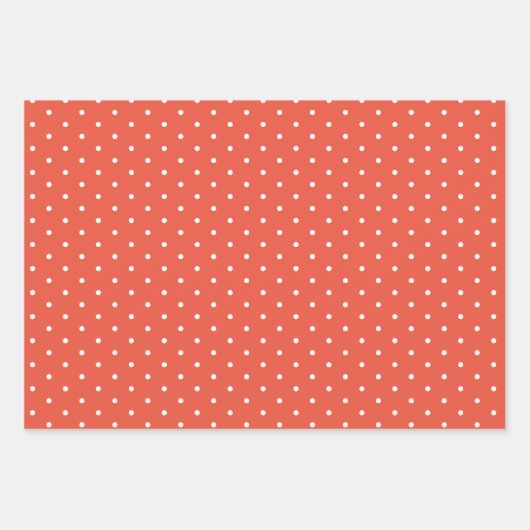 Korallen Polka Dot brede Streifen und fest Geschenkpapier Set (Vorderseite 2)