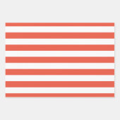 Korallen Polka Dot brede Streifen und fest Geschenkpapier Set (Vorderseite)