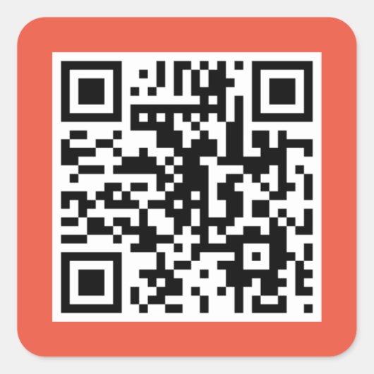 Korallen-QR-CODE-Aufkleber Quadratischer Aufkleber (Vorderseite)