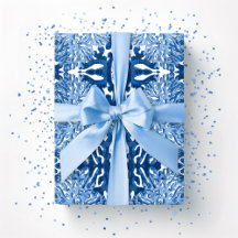 Korallen-Rokokoko in Blau-Indigo