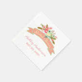 Korallen Rustische Blume Brautparty Papier Napkins Serviette (Ecke)