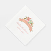 Korallen Rustische Blume Brautparty Papier Napkins Serviette (Ecke)
