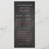 Korallen-Schiefer-Hochzeitsprogramm Programm (Rückseite)