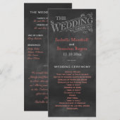 Korallen-Schiefer-Hochzeitsprogramm Programm (Vorne/Hinten)