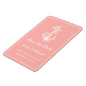 Korallen-Schiffsanker Save the Date Magnet (Linke Seite)