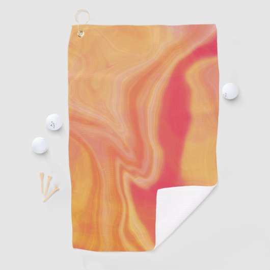Korallen-Sonnenuntergangs-Marmor Golfhandtuch (Insitu)