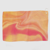 Korallen-Sonnenuntergangs-Marmor Golfhandtuch (Horizontal)