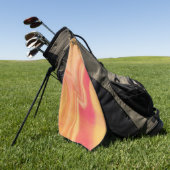 Korallen-Sonnenuntergangs-Marmor Golfhandtuch (Gras)