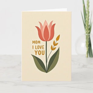 Korallen-Tulpen-Mütter-Liebeskarte Karte