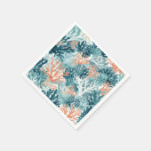 Korallen Türkis Grün Orange Strandmode Serviette (Ecke)