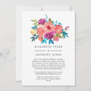 Korallen, Türkis und Lila reduzierte Gästeliste Ankündigung