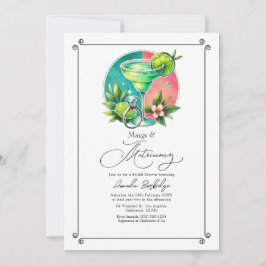 Korallen, Türkis und Limon Margs & Matrimony Brida Einladung