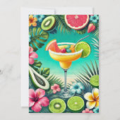 Korallen, Türkis und Limon Margs & Matrimony Brida Einladung (Rückseite)