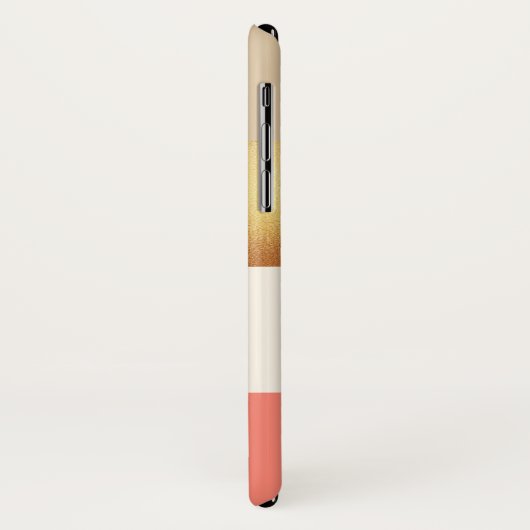 Korallen-u. Goldschicke breite Streifen Case-Mate iPhone Hülle (Hinten/Links)