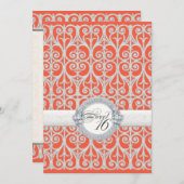 Korallen-u. Silber-Diamanten u. Spitze, 16. Einladung (Vorne/Hinten)