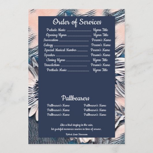 Korallen und Blauer Sonnenblumen Kunst | FOTO | Be Programm (Rückseite)