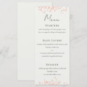 Korallen- und Cremedimentmenü Menükarte (Vorne/Hinten)