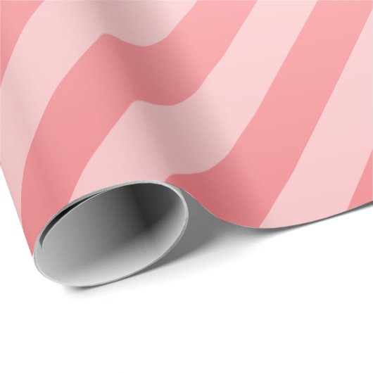 Korallen- und Diagonalstreifen Geschenkpapier (Rolleneckpunkt)
