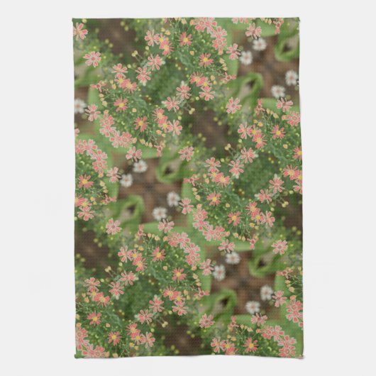 Korallen und Dunkelgrün Geschirrtuch (Vertikal)