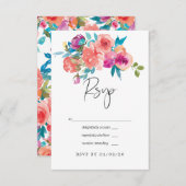 Korallen- und Fandango-Hochzeit RSVP Karte (Vorne/Hinten)