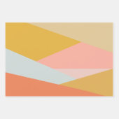 Korallen und Gelb Moderner geometrischer Farbblock Geschenkpapier Set (Vorderseite 3)