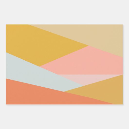 Korallen und Gelb Moderner geometrischer Farbblock Geschenkpapier Set (Vorderseite 3)