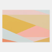 Korallen und Gelb Moderner geometrischer Farbblock Geschenkpapier Set (Vorderseite 2)