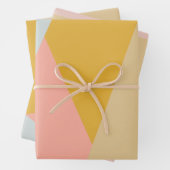 Korallen und Gelb Moderner geometrischer Farbblock Geschenkpapier Set (Beispiel)