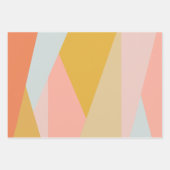 Korallen und Gelb Moderner geometrischer Farbblock Geschenkpapier Set (Vorderseite)