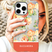 Korallen und Gelbe Individuelle Namen Case-Mate iPhone Hülle