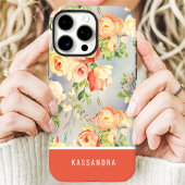 Korallen und Gelbe Individuelle Namen Case-Mate iPhone Hülle