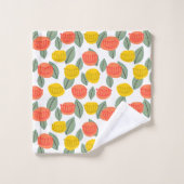 Korallen- und Gold-Blume Badhandtuch Set (Waschlappen)