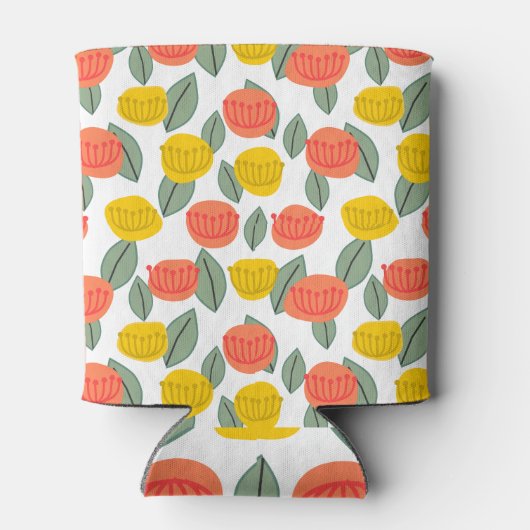 Korallen- und Gold-Blume Dosenkühler (Rückseite)