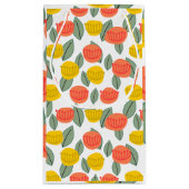 Korallen- und Gold-Blume Kleine Geschenktüte (Rückseite)