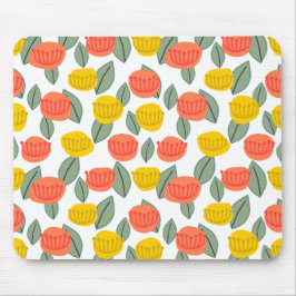 Korallen- und Gold-Blume Mousepad