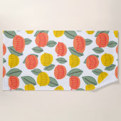 Korallen- und Gold-Blume Strandtuch (Vorderseite)