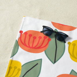 Korallen- und Gold-Blume Strandtuch