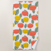 Korallen- und Gold-Blume Strandtuch (Vorderseite)