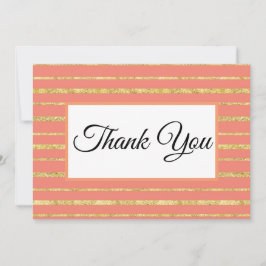 Korallen und Goldstreifen Dankeskarte