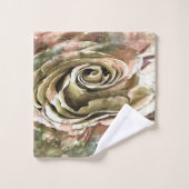 Korallen und Grau Künstlerische Romantische Rose Badhandtuch Set (Waschlappen)