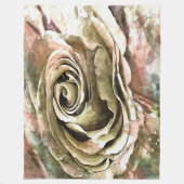 Korallen und Grau Künstlerische Romantische Rose Fleecedecke (Vorderseite)