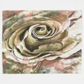 Korallen und Grau Künstlerische Romantische Rose Fleecedecke (Vorderseite (Horizontal))
