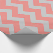 Korallen und Grau Zickzack Geschenkpapier (Ecke)