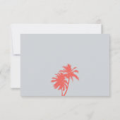 Korallen und Grauer UAWG Boarding Pass to MEXICO RSVP Karte (Rückseite)