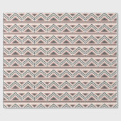 Korallen- und Gray Geometric Tribal Pattern Geschenkpapier (Flach)