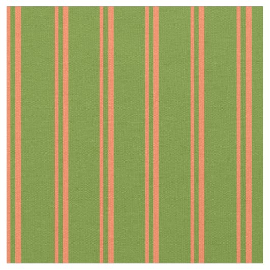 Korallen- und Green-Lined-Muster Stoff (Nahaufnahme)