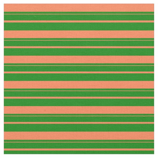 Korallen und grüne farbige Linien Stoff (Nahaufnahme)