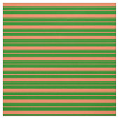 Korallen und grüne farbige Linien Stoff (Muster)